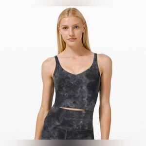 lululemon athletica Black Tie-Dye Cropped Tank Top